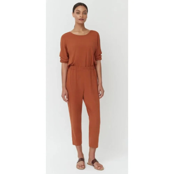 CUYANA Open Back Jumpsuit Size medium Ginger